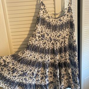 Brandy Melville Floral Blue and White Dress